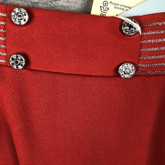 Vintage Celanese Maxi Skirt Women 14 Retro Polyester 70s Sailor Preppy Old Money - Picture 4 of 16